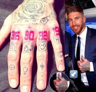 La signification des nombreux tatouages à la main de Sergio Ramos
