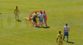 Un joueur de l’équipe la plus violente du Portugal a mis un coup de genou dans la tête d’un arbitre